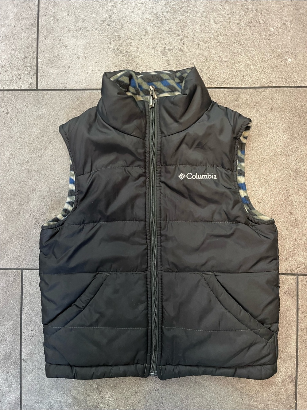 Columbia Kids Reversible Black Quilted Puffer Vest